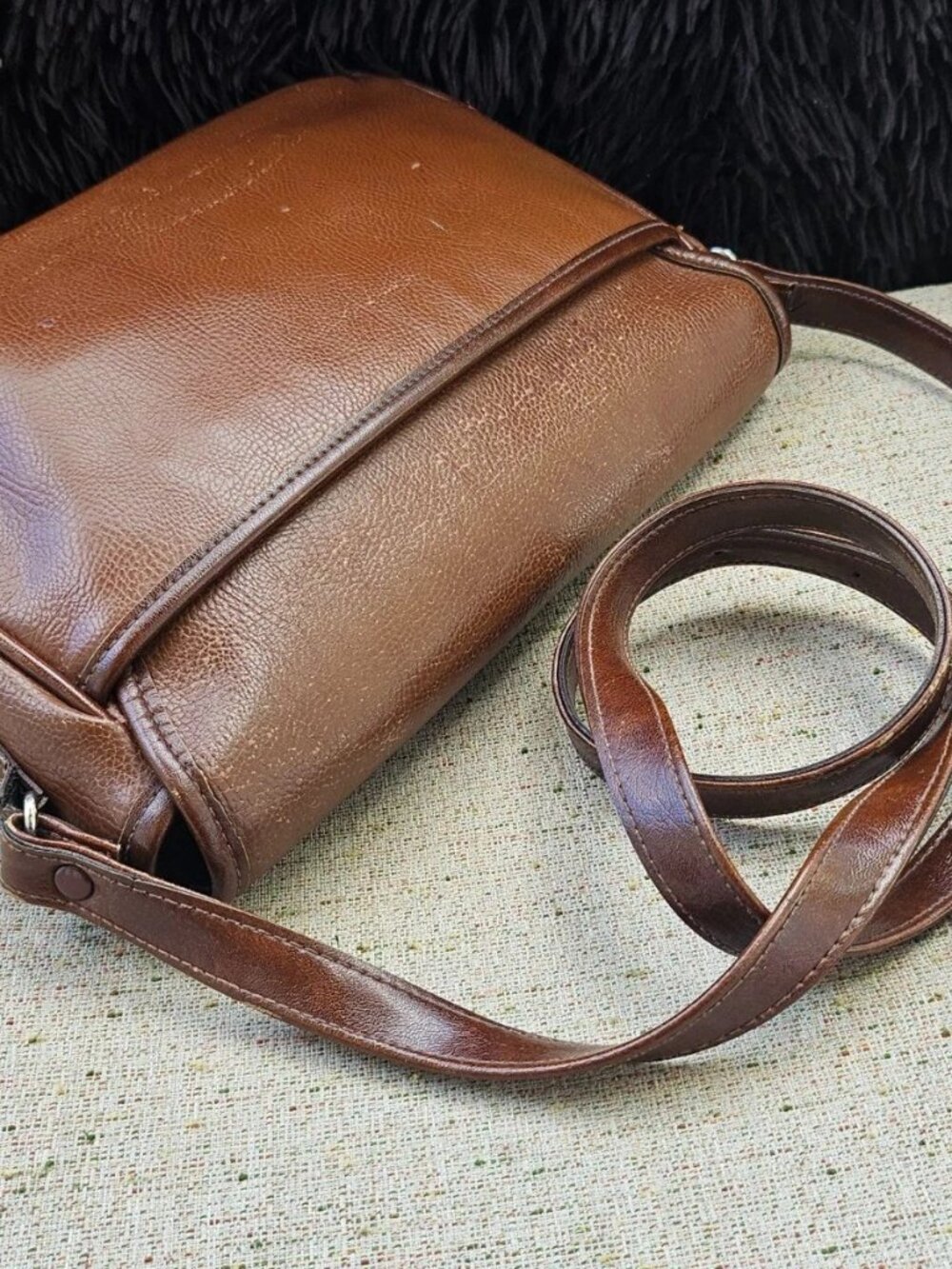 Vintage Liz Claiborne Women Purse Handbag Brown Leather Shoulder Bag - Picture 4 of 12